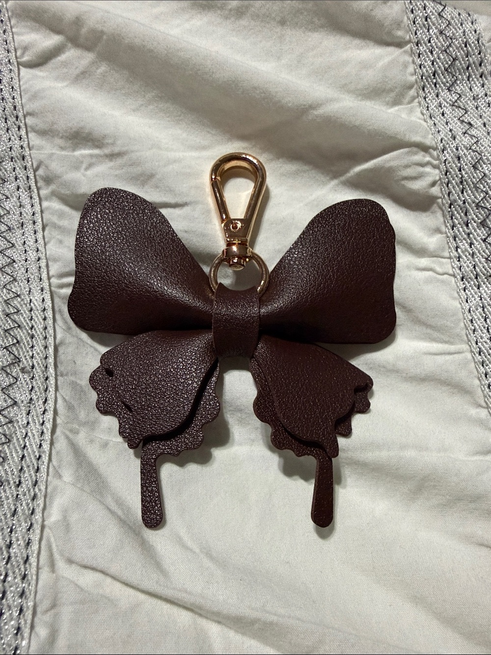 Butterfly Keychain or Bag Charm - Dark Brown